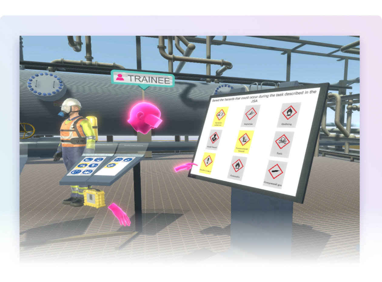 Identifying hazards in oil and gas sector in VR