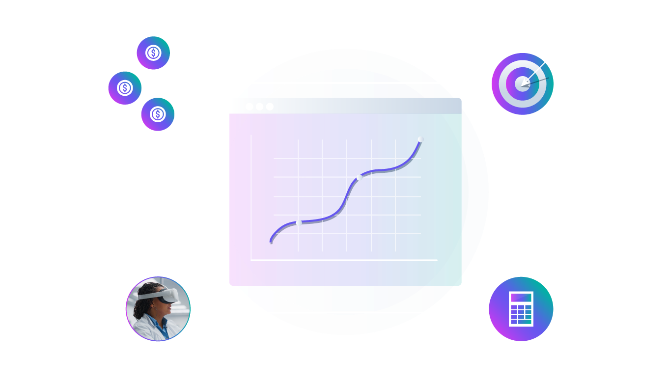 Graphics showing ROI calculator